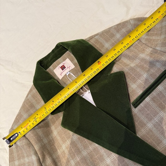 BNWT Two-Tone Plaid Wool Blend Blazer w/ Shoulder Pads, Parisian, Vintage, Sz M - Picture 16 of 16